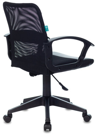 Кресло CH-590, с подлокотниками, сетка/экокожа, черное, 472003