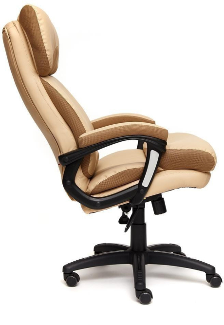 Кресло DUKE кож/зам/ткань, бежевый/бронза, 36-34/21