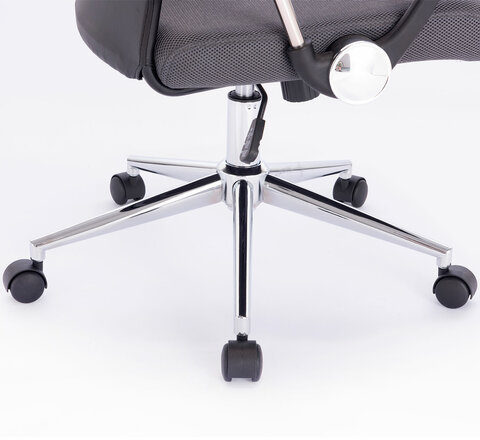 Кресло офисное BRABIX &quot;Flight R EX-541&quot;, хром, ткань TW, сетка, черное/серое, 532518