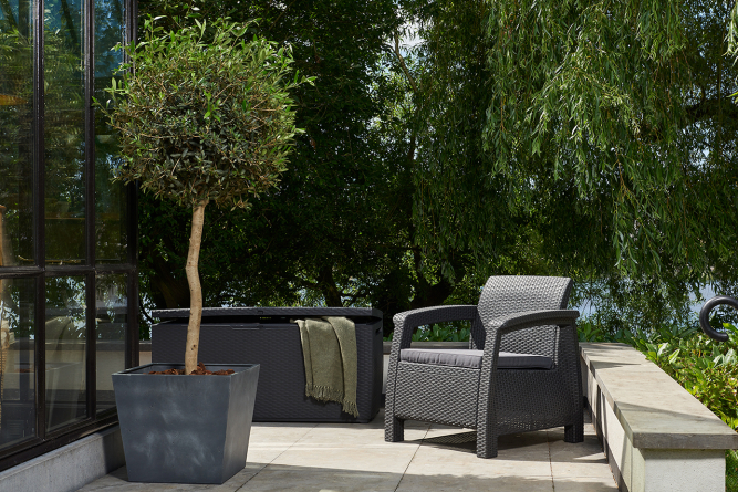 Сундук Ратан Капри (RATTAN STORAGE BOX CAPRI) 305л, графит