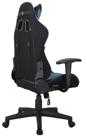 Кресло компьютерное BRABIX &quot;GT Racer GM-100&quot;, две подушки, ткань, черное/голубое, 531818