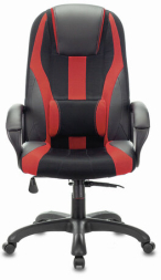 Кресло компьютерное BRABIX PREMIUM "Rapid GM-102", НАГРУЗКА 180 кг, экокожа/ткань, черное/красное, 532107