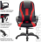 Кресло компьютерное BRABIX PREMIUM &quot;Rapid GM-102&quot;, НАГРУЗКА 180 кг, экокожа/ткань, черное/красное, 532107