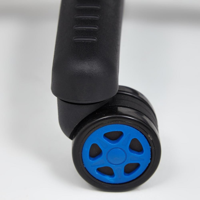 Кресло PILOT кож/зам/ткань, черный перфорированный/св.серый/синий, 36-6/06/TW-14/3D синий