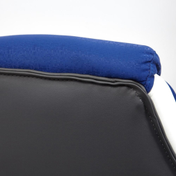 Кресло PILOT кож/зам/ткань, черный перфорированный/св.серый/синий, 36-6/06/TW-14/3D синий
