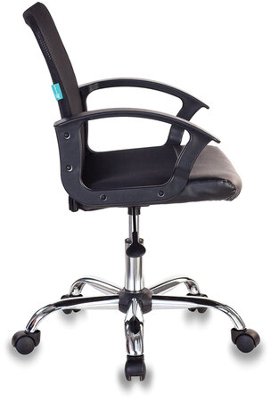 Кресло CH-590SL, с подлокотниками, хром, сетка/экокожа, черное, 479974