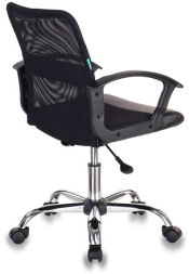 Кресло CH-590SL, с подлокотниками, хром, сетка/экокожа, черное, 479974