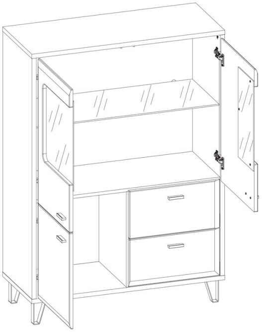 Тумба Грейс KOM2W1D2S с подсветкой