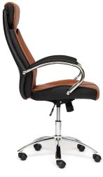 Кресло GLOSS хром кож/зам, коричневый/черный, 57