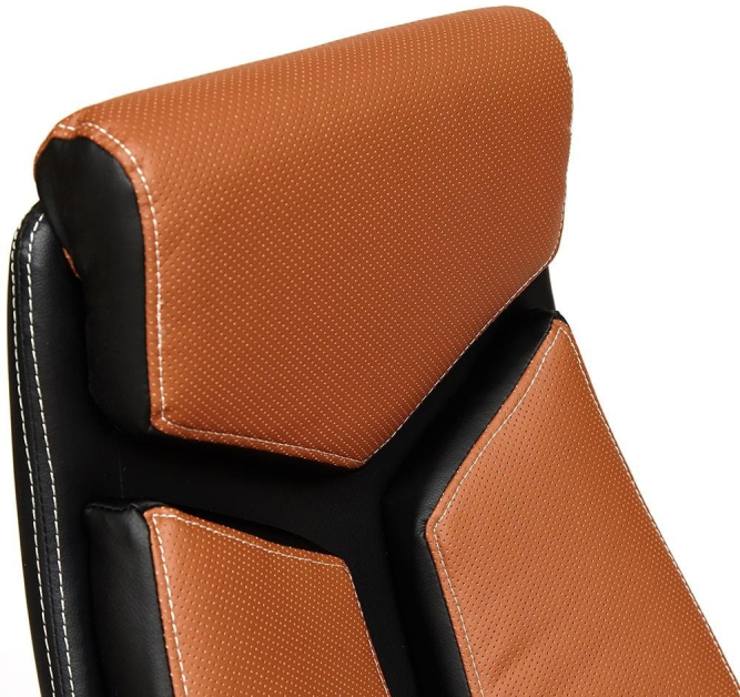 Кресло GLOSS хром кож/зам, коричневый/черный, 57