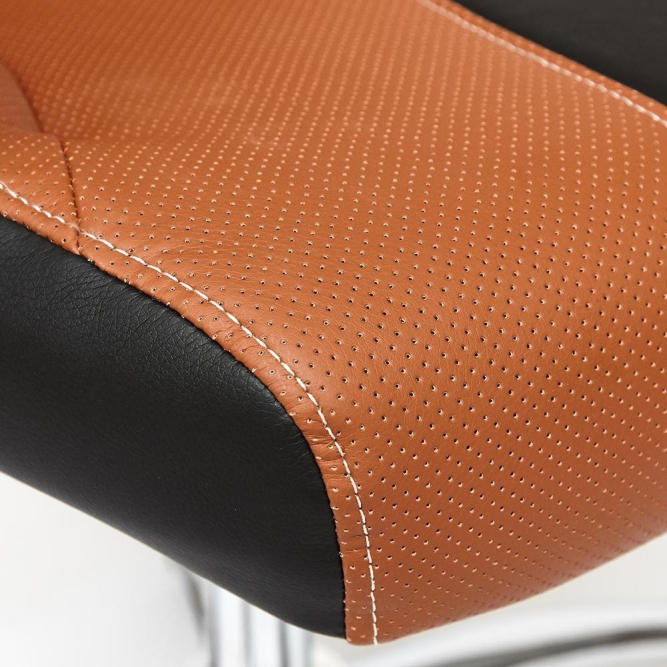 Кресло GLOSS хром кож/зам, коричневый/черный, 57