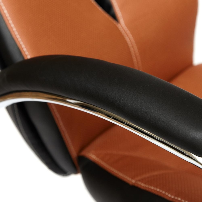 Кресло GLOSS хром кож/зам, коричневый/черный, 57