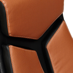 Кресло GLOSS хром кож/зам, коричневый/черный, 57