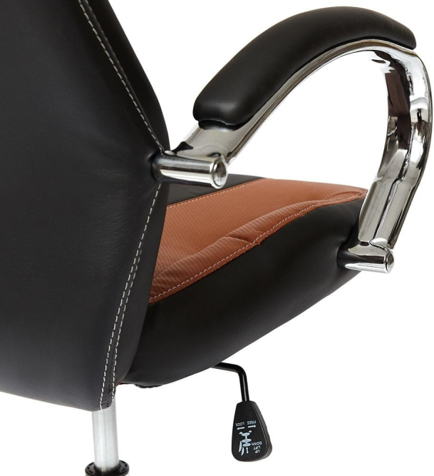 Кресло GLOSS хром кож/зам, коричневый/черный, 57