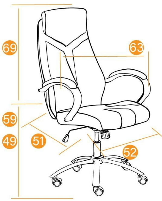 Кресло GLOSS хром кож/зам, коричневый/черный, 57