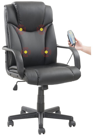 Кресло офисное BRABIX &quot;Relax MS-001&quot;, 4 массажных модуля, экокожа, черное, 532519