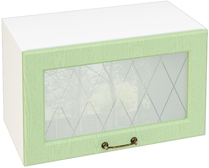 Шкаф верхний горизонтальный со стеклом с 1 створкой Кухня Ницца ШВГС 600