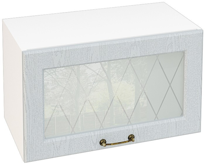 Шкаф верхний горизонтальный со стеклом с 1 створкой Кухня Ницца ШВГС 600