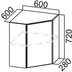 Шкаф навесной 600 (угловой) Вельвет
