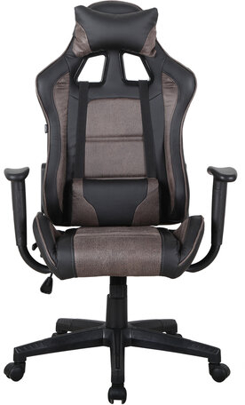 Кресло компьютерное BRABIX &quot;GT Racer GM-100&quot;, две подушки, ткань, экокожа, черное/коричневое, 531819
