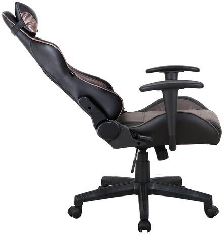 Кресло компьютерное BRABIX &quot;GT Racer GM-100&quot;, две подушки, ткань, экокожа, черное/коричневое, 531819