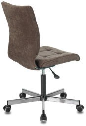 Кресло BRABIX "Stream MG-314", без подлокотников, пятилучие серебристое, ткань, коричневое, 532393, MG-314_532393