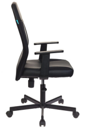 Кресло CH-606, с подлокотниками, ткань/экокожа, черное, 1110367