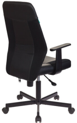 Кресло CH-606, с подлокотниками, ткань/экокожа, черное, 1110367
