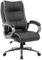 Кресло офисное BRABIX PREMIUM &quot;Strong HD-009&quot;, НАГРУЗКА до 200 кг, экокожа черная, ткань серая, 531945