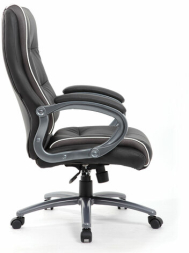 Кресло офисное BRABIX PREMIUM "Strong HD-009", НАГРУЗКА до 200 кг, экокожа черная, ткань серая, 531945