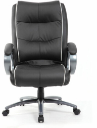 Кресло офисное BRABIX PREMIUM "Strong HD-009", НАГРУЗКА до 200 кг, экокожа черная, ткань серая, 531945