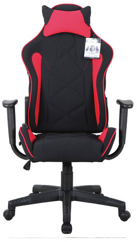 Кресло компьютерное BRABIX &quot;GT Racer GM-101&quot;, подушка, ткань, черное/красное, 531820