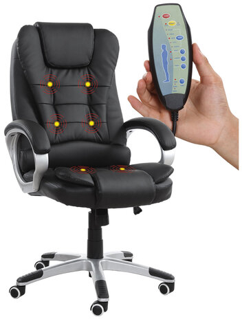Кресло офисное BRABIX &quot;Comfort MS-003&quot;, 6 массажных модулей, экокожа, черное, 532521