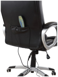 Кресло офисное BRABIX "Comfort MS-003", 6 массажных модулей, экокожа, черное, 532521