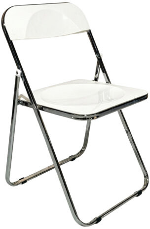 Стул складной глянцевый белый BRABIX "Style CF-015", хромированный каркас, пластик, 533249