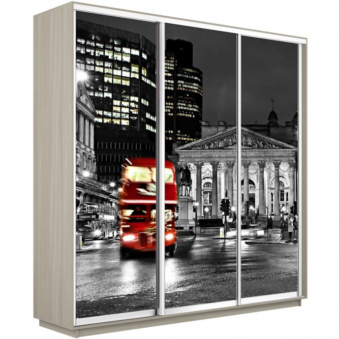 Шкаф-купе Экспресс 3-х дверный (Фото №1026 Ночной Лондон)
