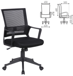 Кресло BRABIX &quot;Balance MG-320&quot;, с подлокотниками, черное, 531831