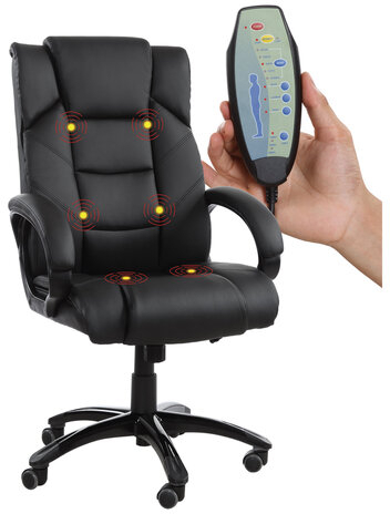 Кресло офисное BRABIX &quot;Bliss MS-004&quot;, 6 массажных модулей, экокожа, черное, 532522