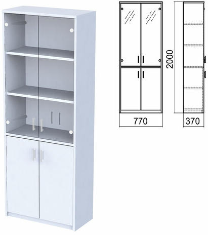 Шкаф закрытый со стеклом Арго