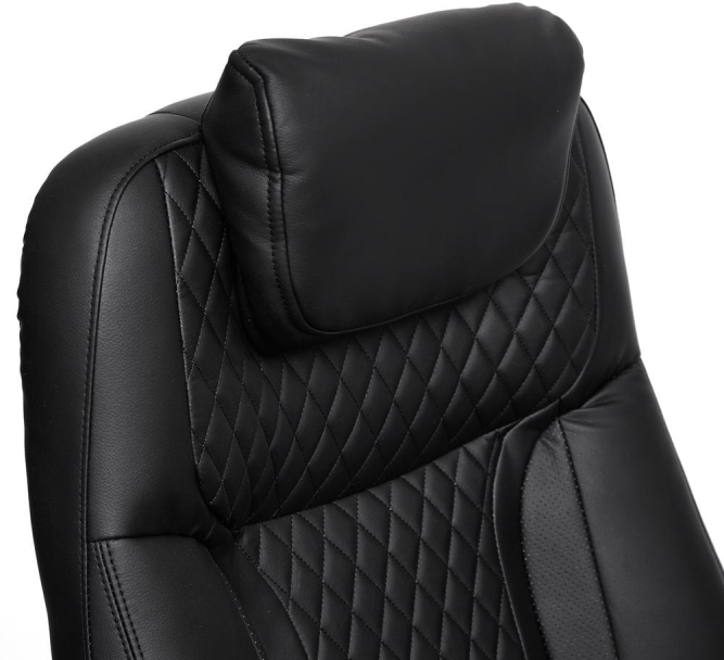 Кресло TRUST кож/зам, черный/черный стеганный/черный, 36-6/36-6/36-6/06