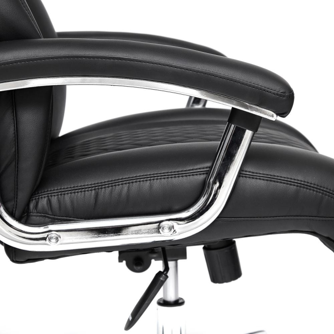 Кресло TRUST кож/зам, черный/черный стеганный/черный, 36-6/36-6/36-6/06