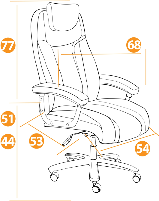 Кресло TRUST кож/зам, черный/черный стеганный/черный, 36-6/36-6/36-6/06