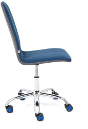 Кресло RIO флок/кож/зам , синий/металлик, 32/36