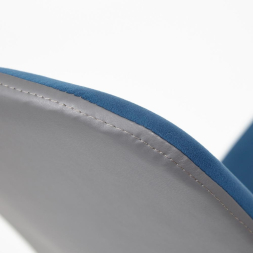 Кресло RIO флок/кож/зам , синий/металлик, 32/36