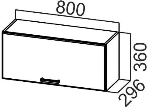 Шкаф навесной 800 (горизонт.) Вельвет