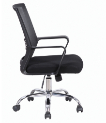 Кресло BRABIX &quot;Daily MG-317&quot;, с подлокотниками, хром, черное, 531833