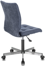 Кресло BRABIX &quot;Stream MG-314&quot;, без подлокотников, пятилучие серебристое, ткань, темно-синее, 532397, MG-314_532397