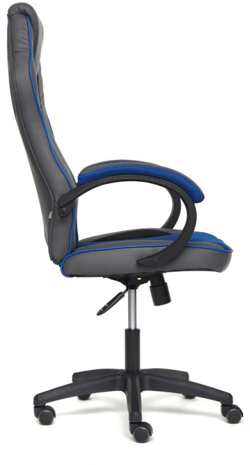 Кресло RACER GT new кож/зам/ткань, металлик/синий, 36/10
