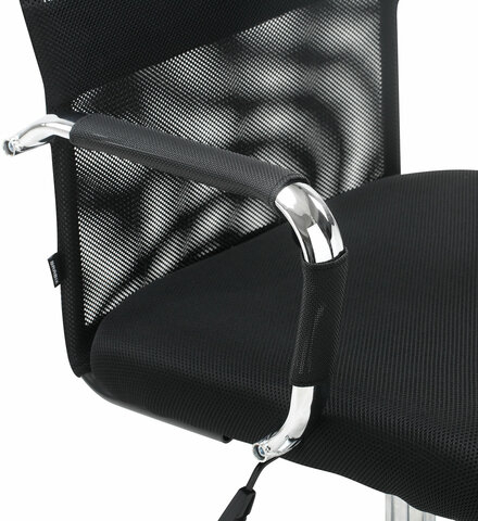 Кресло офисное BRABIX &quot;Fit EX-514&quot;, с подголовником, хром, черное, 531949