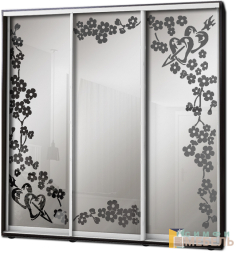 Шкаф купе 3х дв Пескоструй фон матовый № 47